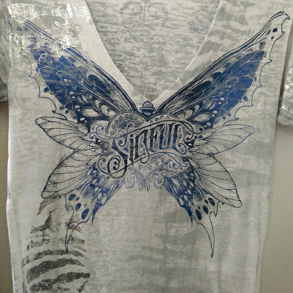 Sinful blue and white shirt